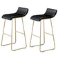 Industrial Armless Counter Stool Solid Wave Seat Bar Chair with Metal Legs Black-Gold 2 Piece Set Clearhalo 'Bar Furniture' 'Bar Stools' 'bar_stools' 'furn' 'furn_bar_stools' 'Furniture' 'Kitchen & Dining Furniture' 5946490
