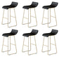 Industrial Armless Counter Stool Solid Wave Seat Bar Chair with Metal Legs Black-Gold 6 Piece Set Clearhalo 'Bar Furniture' 'Bar Stools' 'bar_stools' 'furn' 'furn_bar_stools' 'Furniture' 'Kitchen & Dining Furniture' 5946493