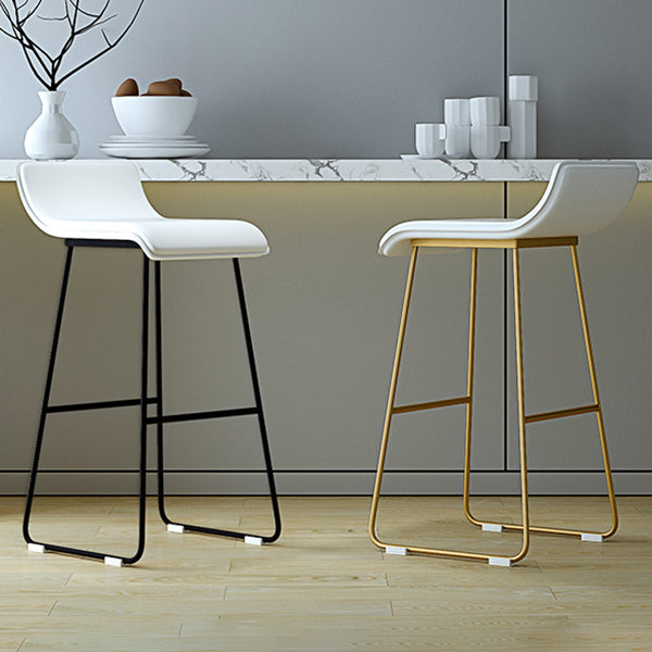 Industrial Armless Counter Stool Solid Wave Seat Bar Chair with Metal Legs Clearhalo 'Bar Furniture' 'Bar Stools' 'bar_stools' 'furn' 'furn_bar_stools' 'Furniture' 'Kitchen & Dining Furniture' 5946494