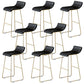 Industrial Armless Counter Stool Solid Wave Seat Bar Chair with Metal Legs Black-Gold 8 Piece Set Clearhalo 'Bar Furniture' 'Bar Stools' 'bar_stools' 'furn' 'furn_bar_stools' 'Furniture' 'Kitchen & Dining Furniture' 5946495