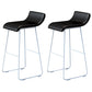 Industrial Armless Counter Stool Solid Wave Seat Bar Chair with Metal Legs White-Black 2 Piece Set Clearhalo 'Bar Furniture' 'Bar Stools' 'bar_stools' 'furn' 'furn_bar_stools' 'Furniture' 'Kitchen & Dining Furniture' 5946497