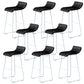Industrial Armless Counter Stool Solid Wave Seat Bar Chair with Metal Legs White-Black 8 Piece Set Clearhalo 'Bar Furniture' 'Bar Stools' 'bar_stools' 'furn' 'furn_bar_stools' 'Furniture' 'Kitchen & Dining Furniture' 5946500