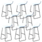 Industrial Armless Counter Stool Solid Wave Seat Bar Chair with Metal Legs White 8 Piece Set Clearhalo 'Bar Furniture' 'Bar Stools' 'bar_stools' 'furn' 'furn_bar_stools' 'Furniture' 'Kitchen & Dining Furniture' 5946505