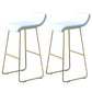 Industrial Armless Counter Stool Solid Wave Seat Bar Chair with Metal Legs White-Gold 2 Piece Set Clearhalo 'Bar Furniture' 'Bar Stools' 'bar_stools' 'furn' 'furn_bar_stools' 'Furniture' 'Kitchen & Dining Furniture' 5946507