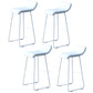 Industrial Armless Counter Stool Solid Wave Seat Bar Chair with Metal Legs Off-White 4 Piece Set Clearhalo 'Bar Furniture' 'Bar Stools' 'bar_stools' 'furn' 'furn_bar_stools' 'Furniture' 'Kitchen & Dining Furniture' 5946513