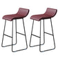 Industrial Armless Counter Stool Solid Wave Seat Bar Chair with Metal Legs Brown 2 Piece Set Clearhalo 'Bar Furniture' 'Bar Stools' 'bar_stools' 'furn' 'furn_bar_stools' 'Furniture' 'Kitchen & Dining Furniture' 5946517