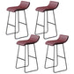 Industrial Armless Counter Stool Solid Wave Seat Bar Chair with Metal Legs Brown 4 Piece Set Clearhalo 'Bar Furniture' 'Bar Stools' 'bar_stools' 'furn' 'furn_bar_stools' 'Furniture' 'Kitchen & Dining Furniture' 5946518