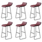 Industrial Armless Counter Stool Solid Wave Seat Bar Chair with Metal Legs Brown 6 Piece Set Clearhalo 'Bar Furniture' 'Bar Stools' 'bar_stools' 'furn' 'furn_bar_stools' 'Furniture' 'Kitchen & Dining Furniture' 5946519