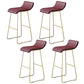 Industrial Armless Counter Stool Solid Wave Seat Bar Chair with Metal Legs Gold-Brown 4 Piece Set Clearhalo 'Bar Furniture' 'Bar Stools' 'bar_stools' 'furn' 'furn_bar_stools' 'Furniture' 'Kitchen & Dining Furniture' 5946523