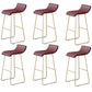 Industrial Armless Counter Stool Solid Wave Seat Bar Chair with Metal Legs Gold-Brown 6 Piece Set Clearhalo 'Bar Furniture' 'Bar Stools' 'bar_stools' 'furn' 'furn_bar_stools' 'Furniture' 'Kitchen & Dining Furniture' 5946524