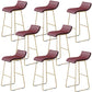 Industrial Armless Counter Stool Solid Wave Seat Bar Chair with Metal Legs Gold-Brown 8 Piece Set Clearhalo 'Bar Furniture' 'Bar Stools' 'bar_stools' 'furn' 'furn_bar_stools' 'Furniture' 'Kitchen & Dining Furniture' 5946525