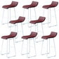 Industrial Armless Counter Stool Solid Wave Seat Bar Chair with Metal Legs White-Brown 8 Piece Set Clearhalo 'Bar Furniture' 'Bar Stools' 'bar_stools' 'furn' 'furn_bar_stools' 'Furniture' 'Kitchen & Dining Furniture' 5946530