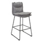 Scandinavian Metal Barstool Faux Leather Counter Stool With Iron Base
