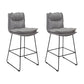 Scandinavian Metal Barstool Faux Leather Counter Stool With Iron Base