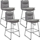 Scandinavian Metal Barstool Faux Leather Counter Stool With Iron Base