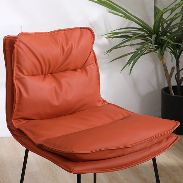 Scandinavian Metal Barstool Faux Leather Counter Stool With Iron Base