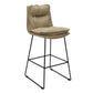 Scandinavian Metal Barstool Faux Leather Counter Stool With Iron Base