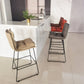 Scandinavian Metal Barstool Faux Leather Counter Stool With Iron Base