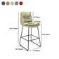 Scandinavian Metal Barstool Faux Leather Counter Stool With Iron Base