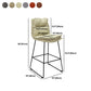 Scandinavian Metal Barstool Faux Leather Counter Stool With Iron Base