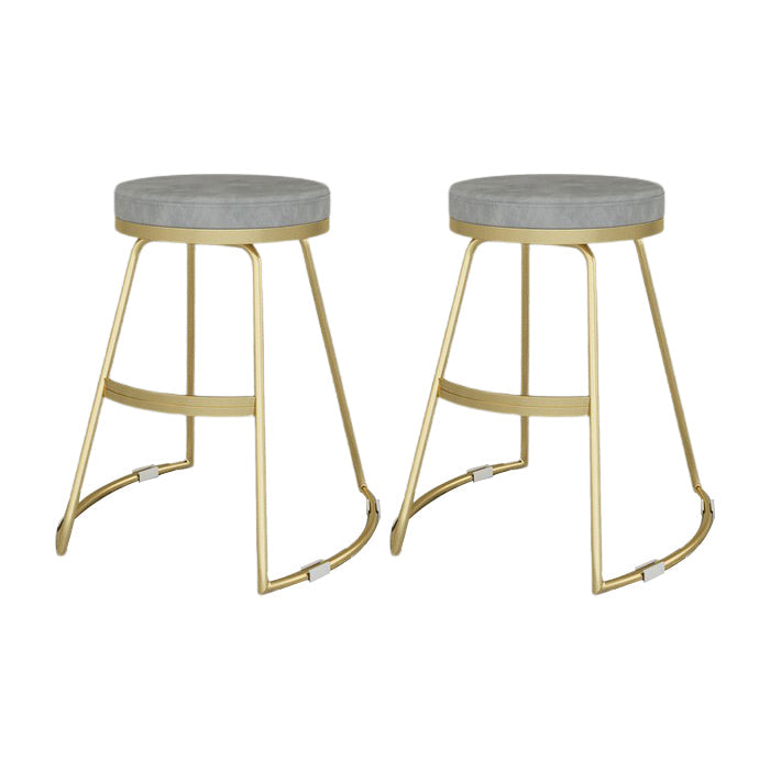 Glam Metal Barstool Fabric Counter Stool with Gold Base in Matte Finish