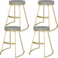 Glam Metal Barstool Fabric Counter Stool with Gold Base in Matte Finish