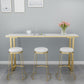 Glam Metal Barstool Fabric Counter Stool with Gold Base in Matte Finish