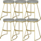 Glam Metal Barstool Fabric Counter Stool with Gold Base in Matte Finish
