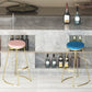 Glam Metal Barstool Fabric Counter Stool with Gold Base in Matte Finish