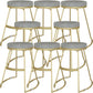 Glam Metal Barstool Fabric Counter Stool with Gold Base in Matte Finish