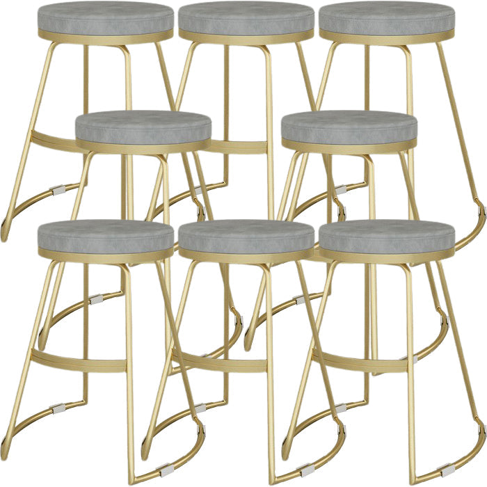 Glam Metal Barstool Fabric Counter Stool with Gold Base in Matte Finish