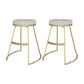 Glam Metal Barstool Fabric Counter Stool with Gold Base in Matte Finish