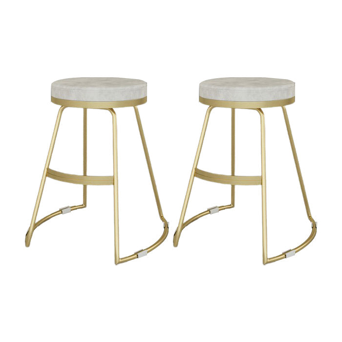Glam Metal Barstool Fabric Counter Stool with Gold Base in Matte Finish