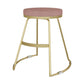 Glam Metal Barstool Fabric Counter Stool with Gold Base in Matte Finish