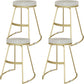 Glam Metal Barstool Fabric Counter Stool with Gold Base in Matte Finish