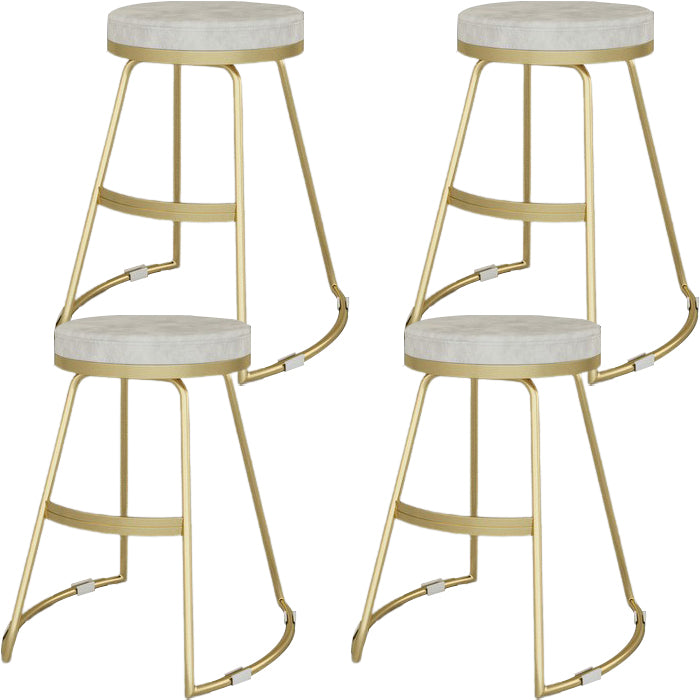 Glam Metal Barstool Fabric Counter Stool with Gold Base in Matte Finish