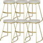 Glam Metal Barstool Fabric Counter Stool with Gold Base in Matte Finish