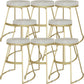 Glam Metal Barstool Fabric Counter Stool with Gold Base in Matte Finish