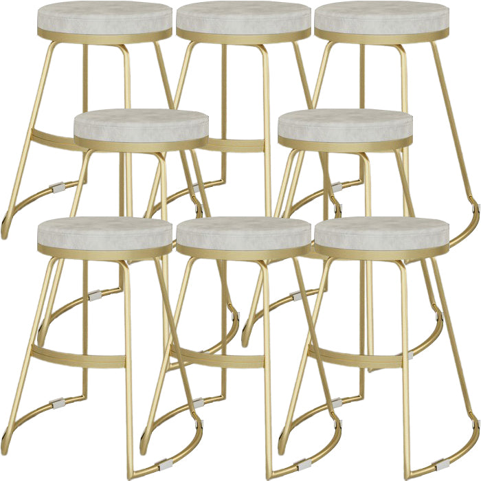Glam Metal Barstool Fabric Counter Stool with Gold Base in Matte Finish