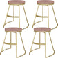 Glam Metal Barstool Fabric Counter Stool with Gold Base in Matte Finish