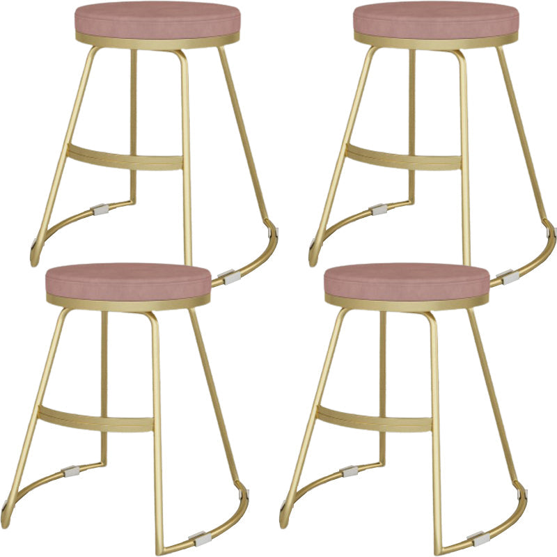 Glam Metal Barstool Fabric Counter Stool with Gold Base in Matte Finish