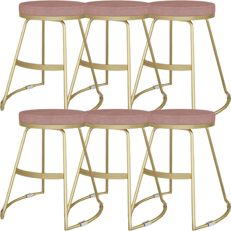 Glam Metal Barstool Fabric Counter Stool with Gold Base in Matte Finish