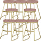 Glam Metal Barstool Fabric Counter Stool with Gold Base in Matte Finish