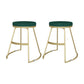 Glam Metal Barstool Fabric Counter Stool with Gold Base in Matte Finish