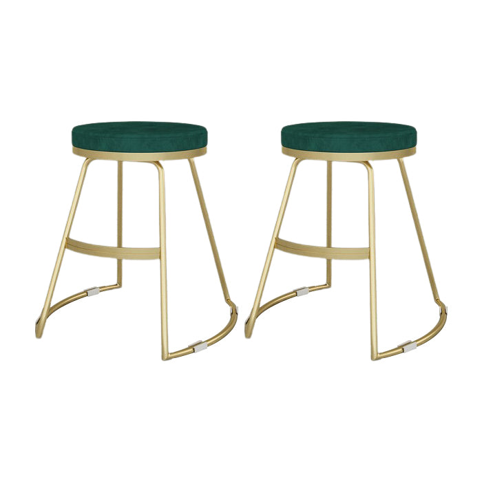 Glam Metal Barstool Fabric Counter Stool with Gold Base in Matte Finish