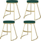 Glam Metal Barstool Fabric Counter Stool with Gold Base in Matte Finish