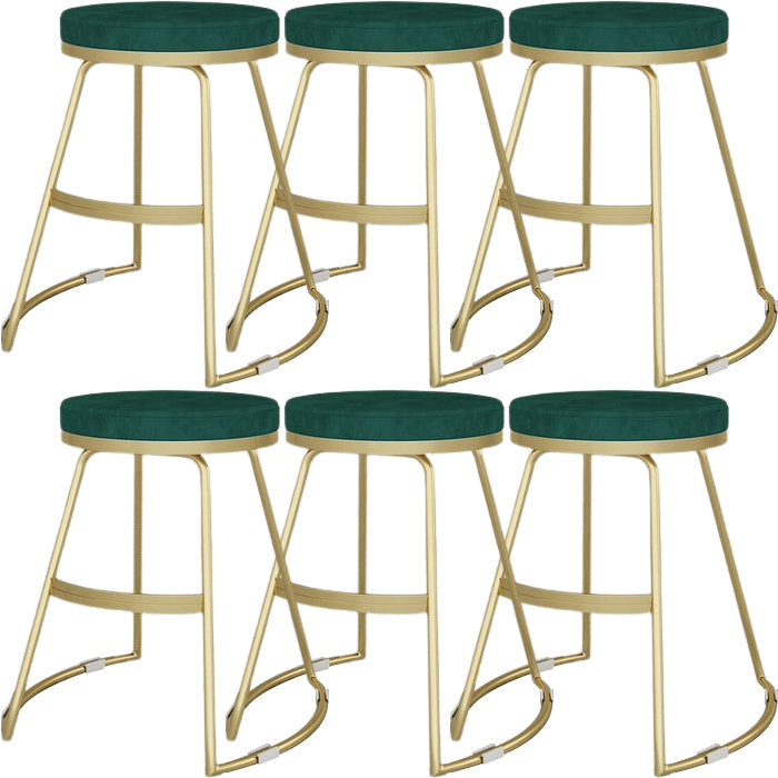 Glam Metal Barstool Fabric Counter Stool with Gold Base in Matte Finish