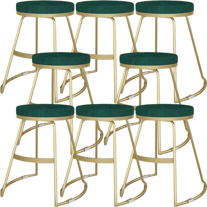 Glam Metal Barstool Fabric Counter Stool with Gold Base in Matte Finish