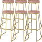 Glam Metal Barstool Fabric Counter Stool with Gold Base in Matte Finish