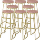 Glam Metal Barstool Fabric Counter Stool with Gold Base in Matte Finish
